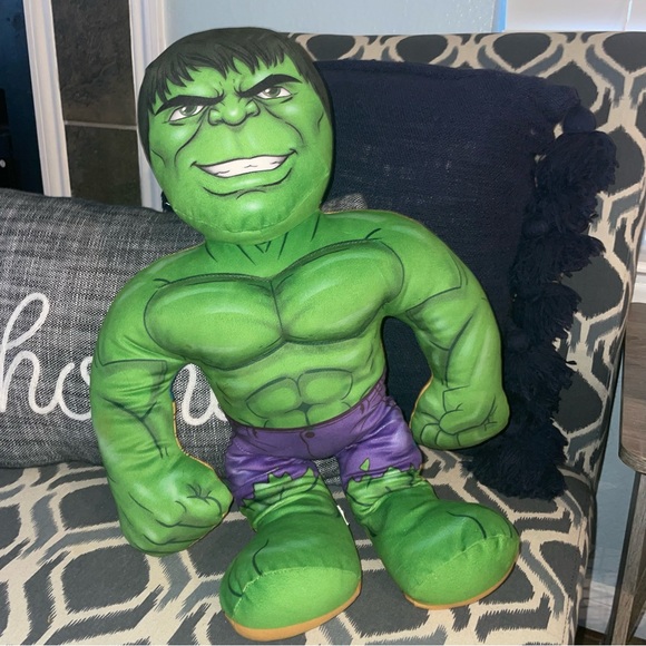 Marvel Halfems double sided plush avengers incredible hulk and Thanos 18" pillow - Picture 8 of 10